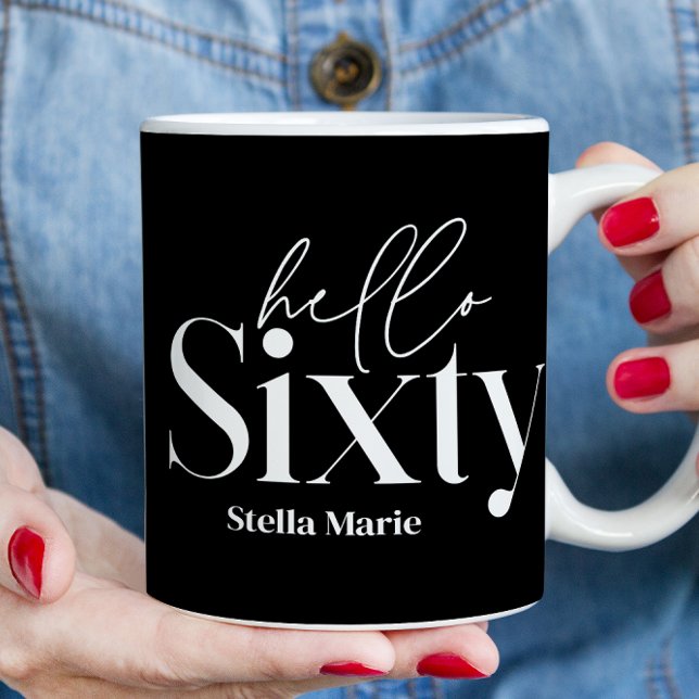 Modern minimal typografi enkel 60-årsdag kaffemugg (Skapare uppladdad)