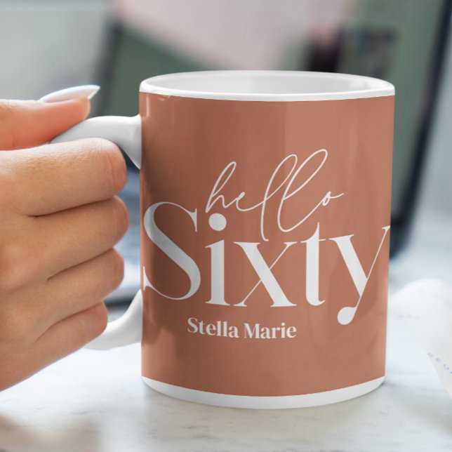 Modern minimal typografi enkel 60-årsdag kaffemugg (Skapare uppladdad)
