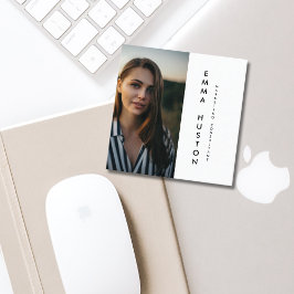 Modern minimal typografi fyrkantigt visitkort