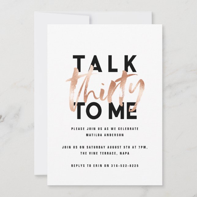 Modern minimal typografi, girig ro, 30:e guld julkort (Framsida)