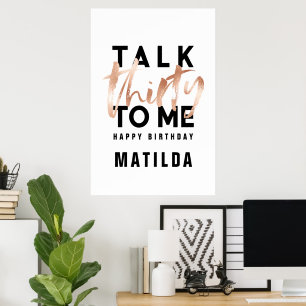 Modern minimal typografi, girig ro, 30:e guld poster