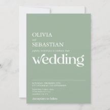 Modern minimal typografi - Grönt Bröllop