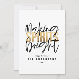 Modern minimal typografi guld chic helgdag julkort
