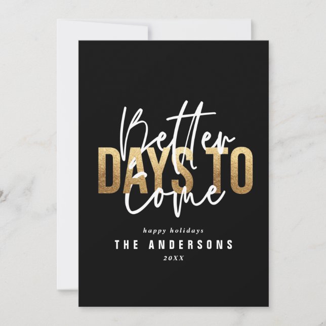 Modern minimal typografi guld chic helgdag julkort (Framsida)