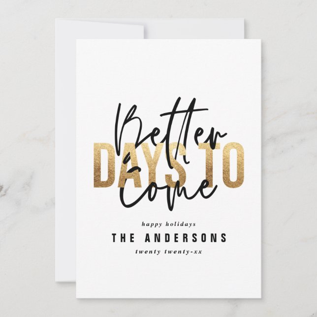 Modern minimal typografi guld chic helgdag julkort (Framsida)