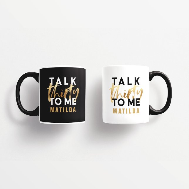 Modern minimal typografi guld-skript 30 födelsedag kaffemugg (Skapare uppladdad)