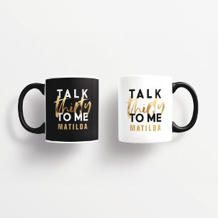 Modern minimal typografi guld-skript 30 födelsedag mugg
