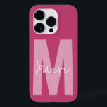 Modern minimal typografi i monogram rosa gigantisk<br><div class="desc">Modern minimal typografi i monogramformat rosa och vit elegant,  enkel,  unik personlig-telefonhylsa.</div>