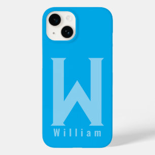 Modern minimal typografi i monogramssegmentet bleu