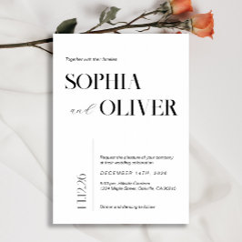 Modern minimal typografi inbjudningar