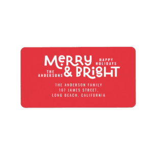 Modern minimal typografi - merry och smart adressetikett