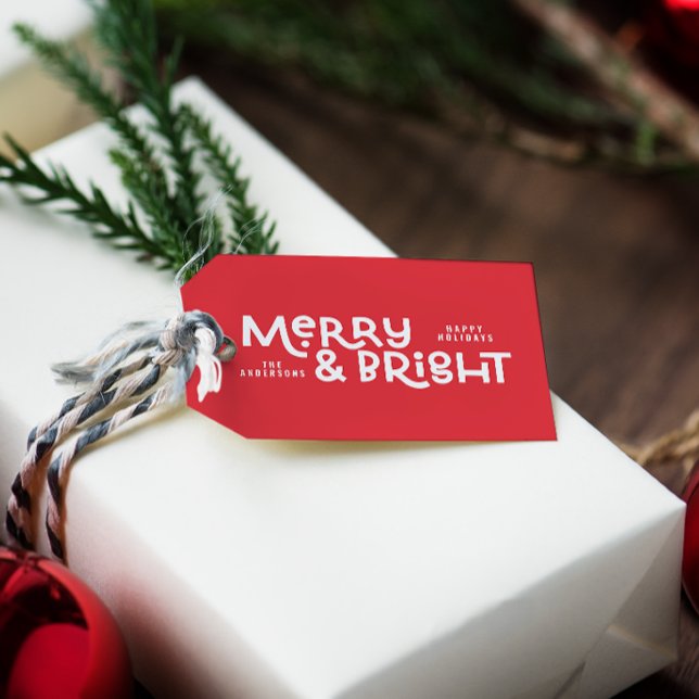 Modern minimal typografi - merry och smart presentetikett (Skapare uppladdad)