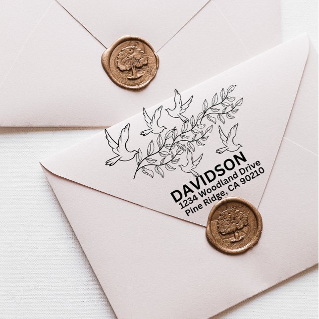 Modern minimal typografi Namn Returadress Bird Självfärgande Stämpel (Skapare uppladdad)