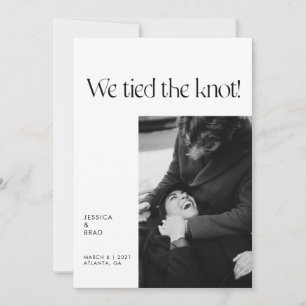 Modern minimal typografi Ny gifta Elopement Meddelande