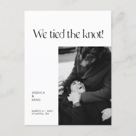 Modern minimal typografi Ny gifta Elopement Meddelande Vykort