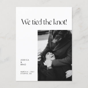 Modern minimal typografi Ny gifta Elopement Meddelande Vykort