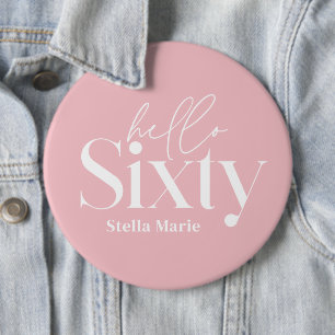 Modern minimal typografi rosa 60 år knapp