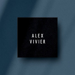 Modern minimal typografi svart Papper Fyrkantigt Visitkort