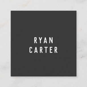 Modern minimal typografi, svart Papper kvadrat Fyrkantigt Visitkort