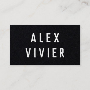 Modern minimal typografi svart Papper Visitkort