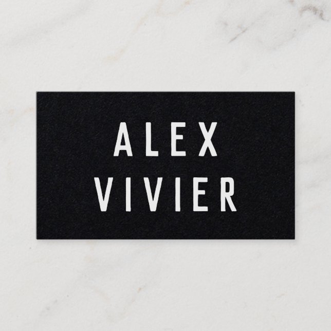 Modern minimal typografi svart Papper Visitkort (Framsida)