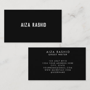 Modern minimal typografi, svart rektangel Papper Visitkort