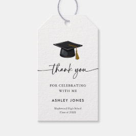 Modern minimal typografi Tack Studenten Presentetikett