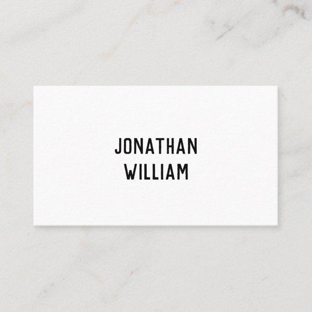 Modern minimal typografi vit Papper Visitkort (Framsida)
