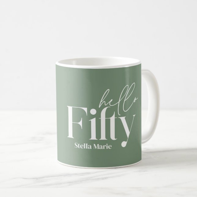 Modern minimal typografibild 50-årsdag kaffemugg (Framsida höger)