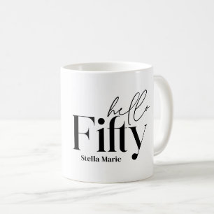 Modern minimal typografibild 50-årsdag kaffemugg