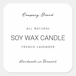 Modern minimal typografikljusmärkning fyrkantigt klistermärke