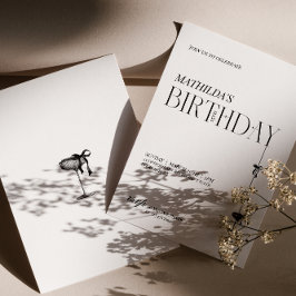 Modern Minimal typography Birthday Invitation Inbjudningar
