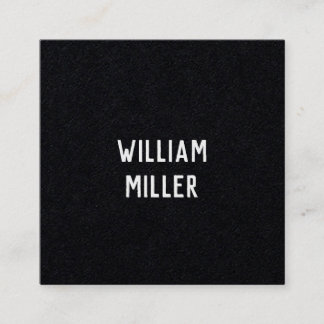 Modern Minimal Typography Black Paper Square Fyrkantigt Visitkort