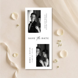Modern Minimal Typography Bookmark Photo Wedding Spara Datumet