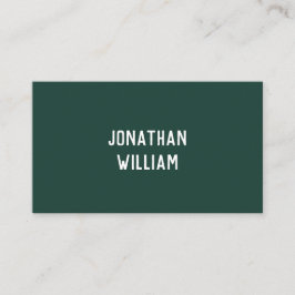 Modern Minimal Typography Emerald Grönt Papper Visitkort