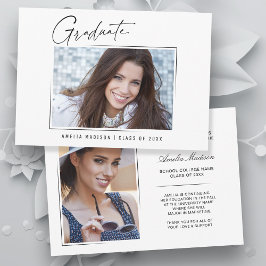 Modern minimal, unik Bläck-skript Student 2-foto Meddelande