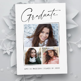 Modern minimal, unik Bläck-skript Student 3-foto Meddelande