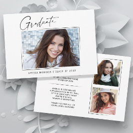 Modern minimal, unik Bläck-skript Student 3-foto Meddelande