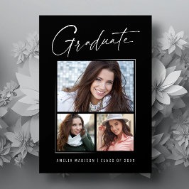 Modern minimal, unik Bläck-skript Student 3-foto Meddelande