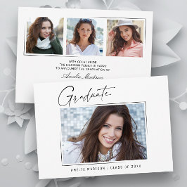 Modern minimal, unik Bläck-skript Student 4-foto Meddelande