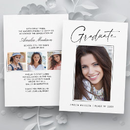 Modern minimal, unik Bläck-skript Student 4-foto Meddelande