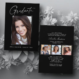 Modern minimal, unik Bläck-skript Student 4-foto Meddelande