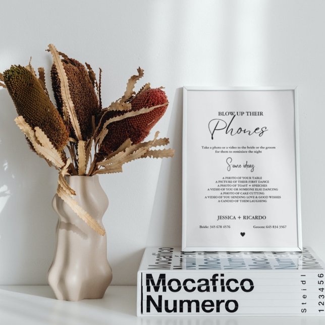 Modern minimal uppblåsning av mobila bröllop-foto poster (Skapare uppladdad)