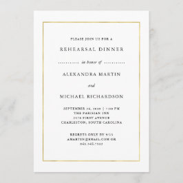 Modern minimal | Upprepningsmiddag för Faux Guld G Inbjudningar