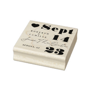 Modern minimal utskrift av fet Bröllop spara datum Stämpel