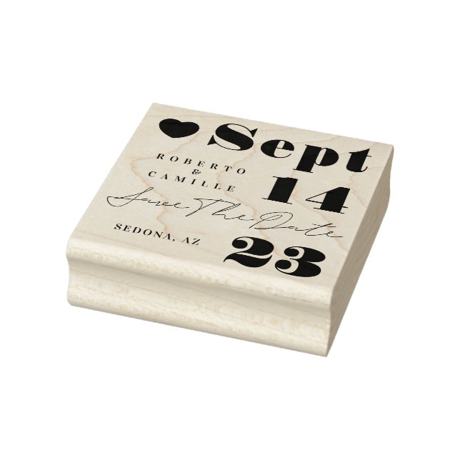 Modern minimal utskrift av fet Bröllop spara datum Stämpel (Stämpel)