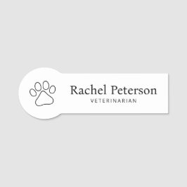 Modern minimal utskrift av veterinärmedicin namnbricka