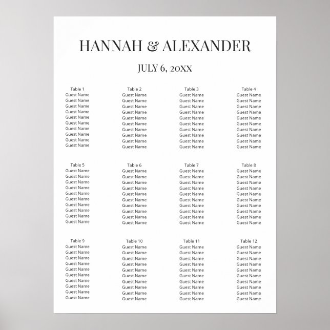 Modern Minimal Välkomstskylt för Bröllop Poster (Framsidan)