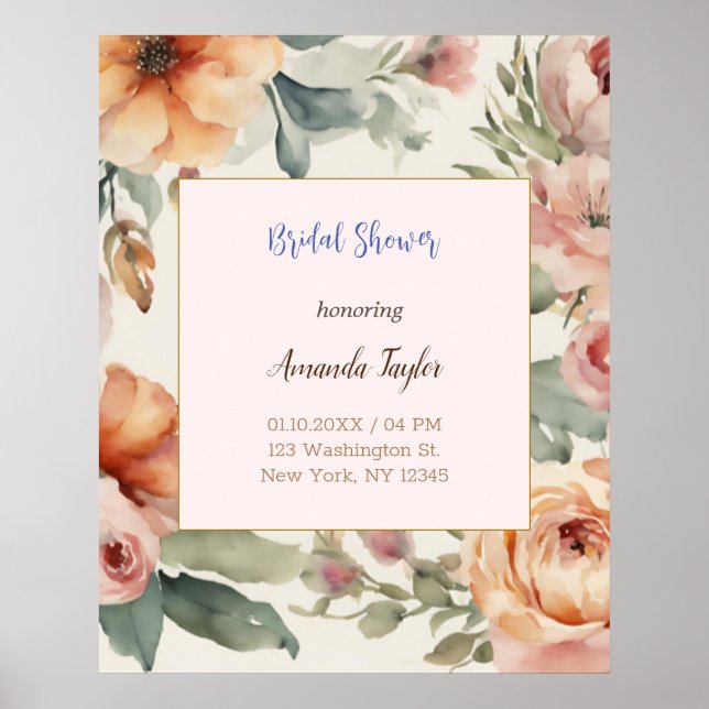 Modern minimal vanlig Blommigt Poster (Framsidan)