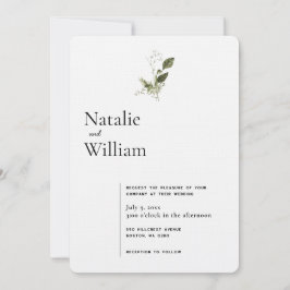 Modern minimal | Vår Greenery Bröllop Inbjudningar
